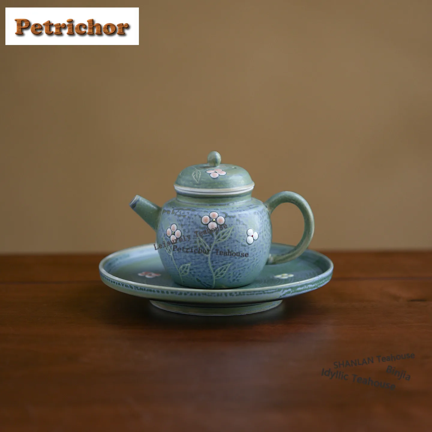 

150ml Turquoise Green Kiln Fambe Teapot Elegant Tea Infuser Pot Tea Making Kettle With Ball Hole Drinkware Ornament Pot Bearing