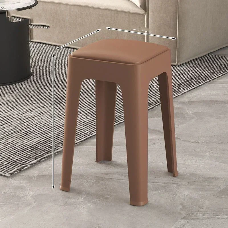 

Plastic Household Sturdy and Durable Dining Stool Soft Bag Simple Storage Dining Table Stool Makeup Stool Nordic Furniture