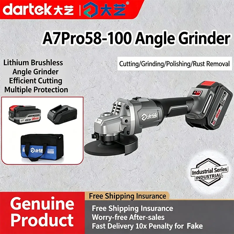 

Devon Industrial-Grade A7Pro58-100 Angle Grinder Brushless Lithium-Ion Electric Grinder DIY Devon Cutter Polisher and Sander