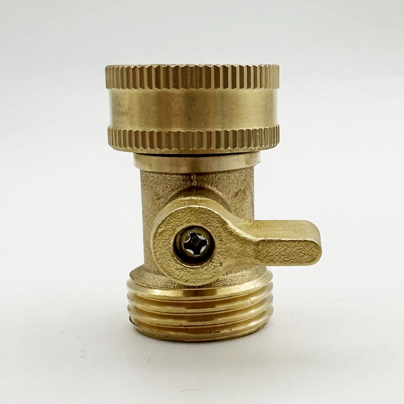 AB15-Brass 정원 호스 정지 밸브, 견고한 황동 정원 호스 정지 밸브, 정원 호스 커넥터 (4 개), 3/4 인치