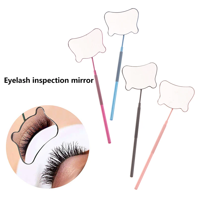 1 ชิ้นหัวแมวสแตนเลสสตีลมัลติฟังก์ชั่ตรวจสอบ Lash Mirror Eyelash Extension แต่งหน้าความงามแบบพกพาขนตากระจก