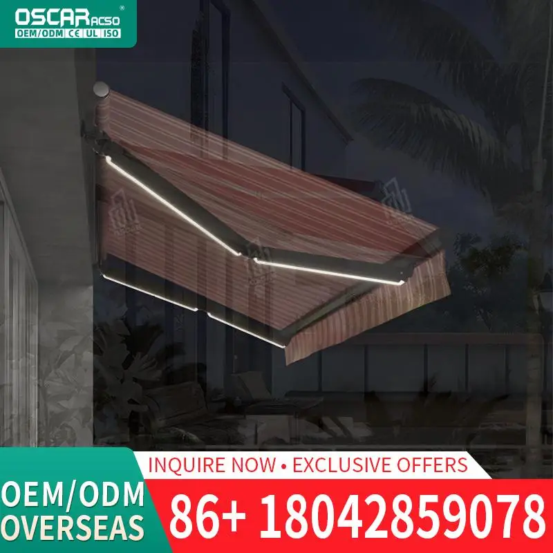

Outdoor Electric Retractable Aluminum Alloy Awnings Window Door Coverings for Patio Garden Deck Retractable Awning