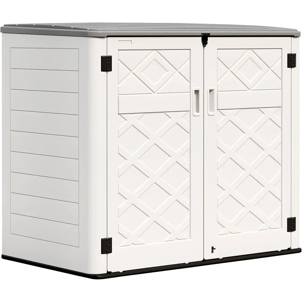 

Всепогодный уличный шкаф для хранения вещей для патио и газонов, вместимость 48 кубических футов