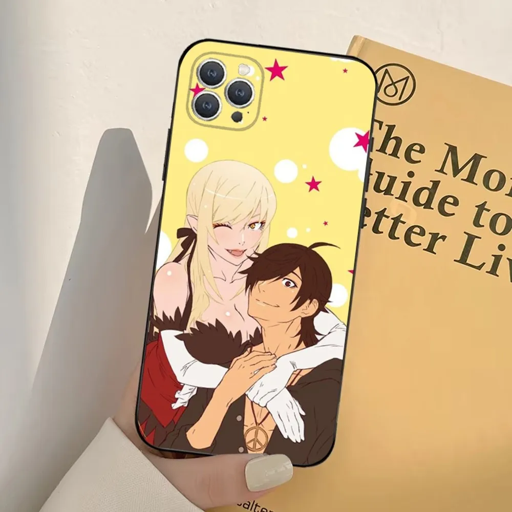 M-Monogatari Series  Phone Case For iPhone 16,15,14,13,12,11,Pro,X,XS,Max,XR,Plus,Mini Soft Black Cover