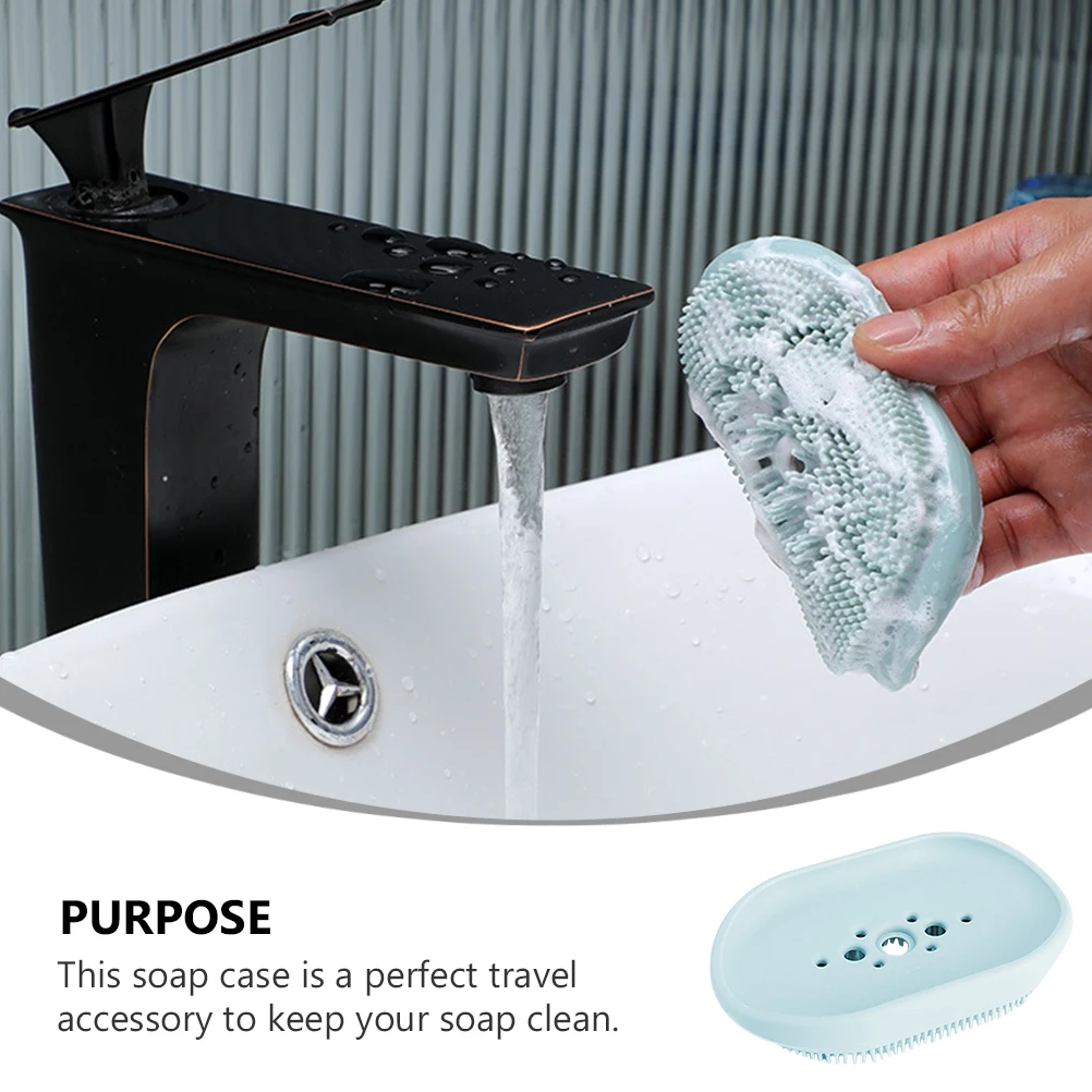 

Silicone Soap Dish High Quality Bathroom Draining Holder Clear Texture Easy Clean Gold Silverware Silica Gel Non Metal Portable