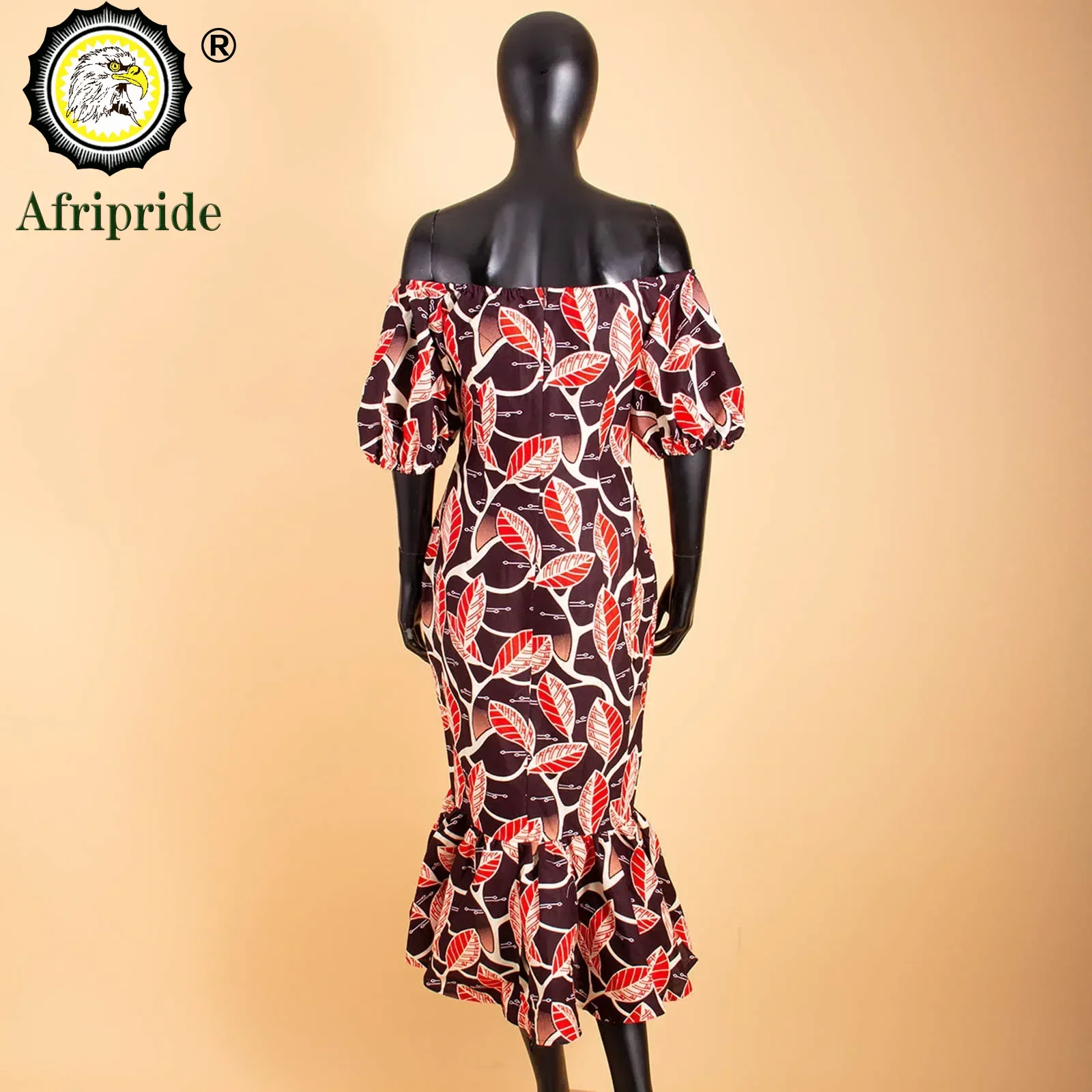 2026 African Dresses for Women Dashiki Bazin Riche Private Custom Spring&autumn Pure Cotton Ankara Print Midi Dress S1825061