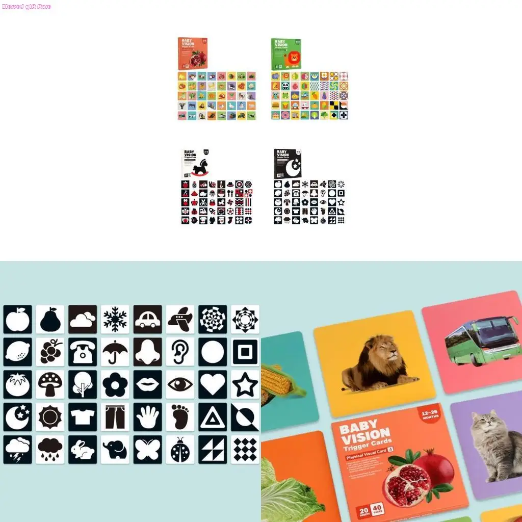 

D0JC Baby Visual Stimulation Card High Contrast Baby Sensory Development