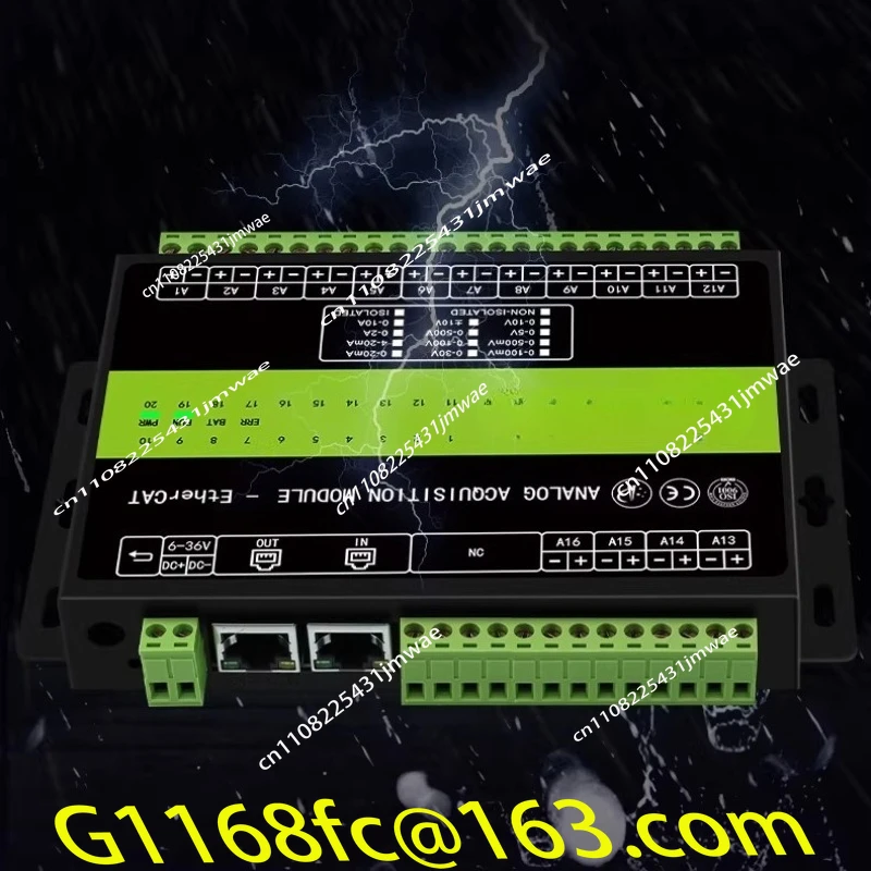 EtherCAT Remote IO Analog Acquisition Voltage and Current Input Module Network Port 5/10/30V/4-20mA
