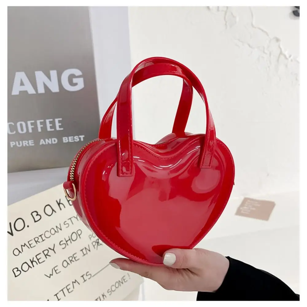 Women's New Mini Crossbody Chain Shoulder Bag Fashion Love Shape Candy Color Jelly Single Shoulder Bag Handbag Women's Satchel