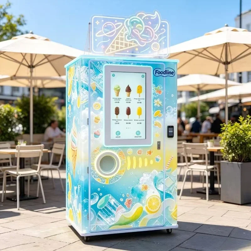 Freezer Ice Cream Vending Machine Commercial Self Serve Hard Soft Ice Cream Automatic Robot Vending Machine
