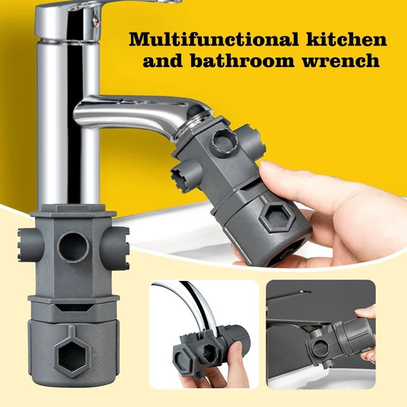 ABAE-Faucet And Sink Installer,Basin Wrench,Multi-Purpose Wrench Plumbing Tool,Plumbing Wrench, Multifunctional Sink Wrench