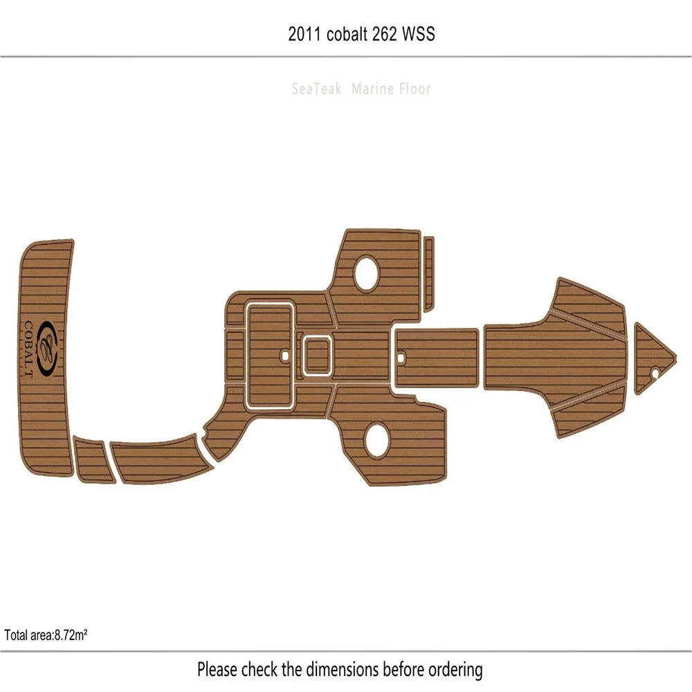 

2011 Cobalt 262 WSS cockpit swimming platform 6mm mat EVA Faux teak deck floor SeaDek MarineMat Gatorstep Style Self Adhesive