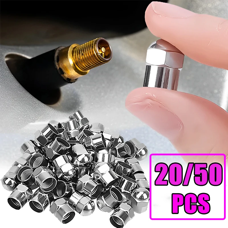 

Car Tyre Valve Cap Universal Plastic Silver-Finish Domed Hexagonal Chrome-Plated Dust Cap With Seal Ring Automotive Parts