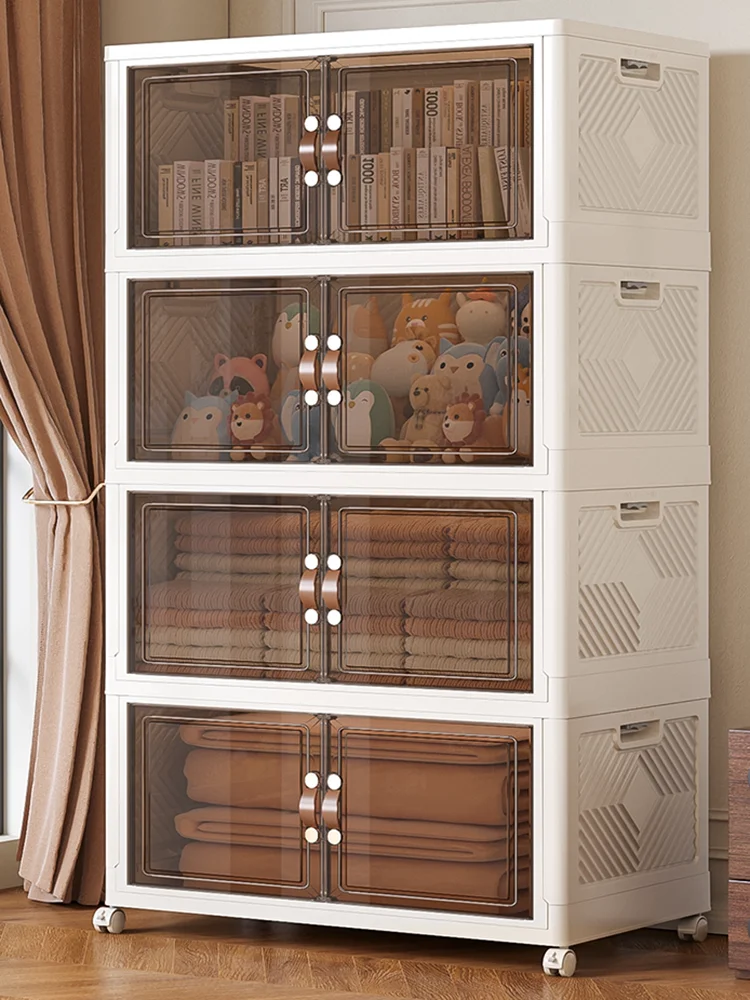 

Storage box, household clothes, quilt, sorting box, installation-free plastic folding storage box, toy snack storage cabinet