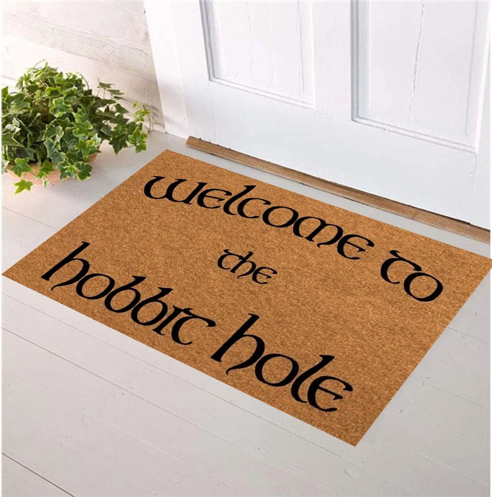 

Welcome To The Hobbit Hole Door Mat,Non-Slip Rubber Floor Mat, Housewarming Welcome Mat for Outdoor Entryway, Kitchen Bath Rug