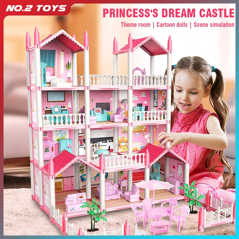 

DIY Villa Model Doll House Toy Room Furniture Set Dolls House Girl Dream Castle Education Toys Role Playing Game Christmas Gifts