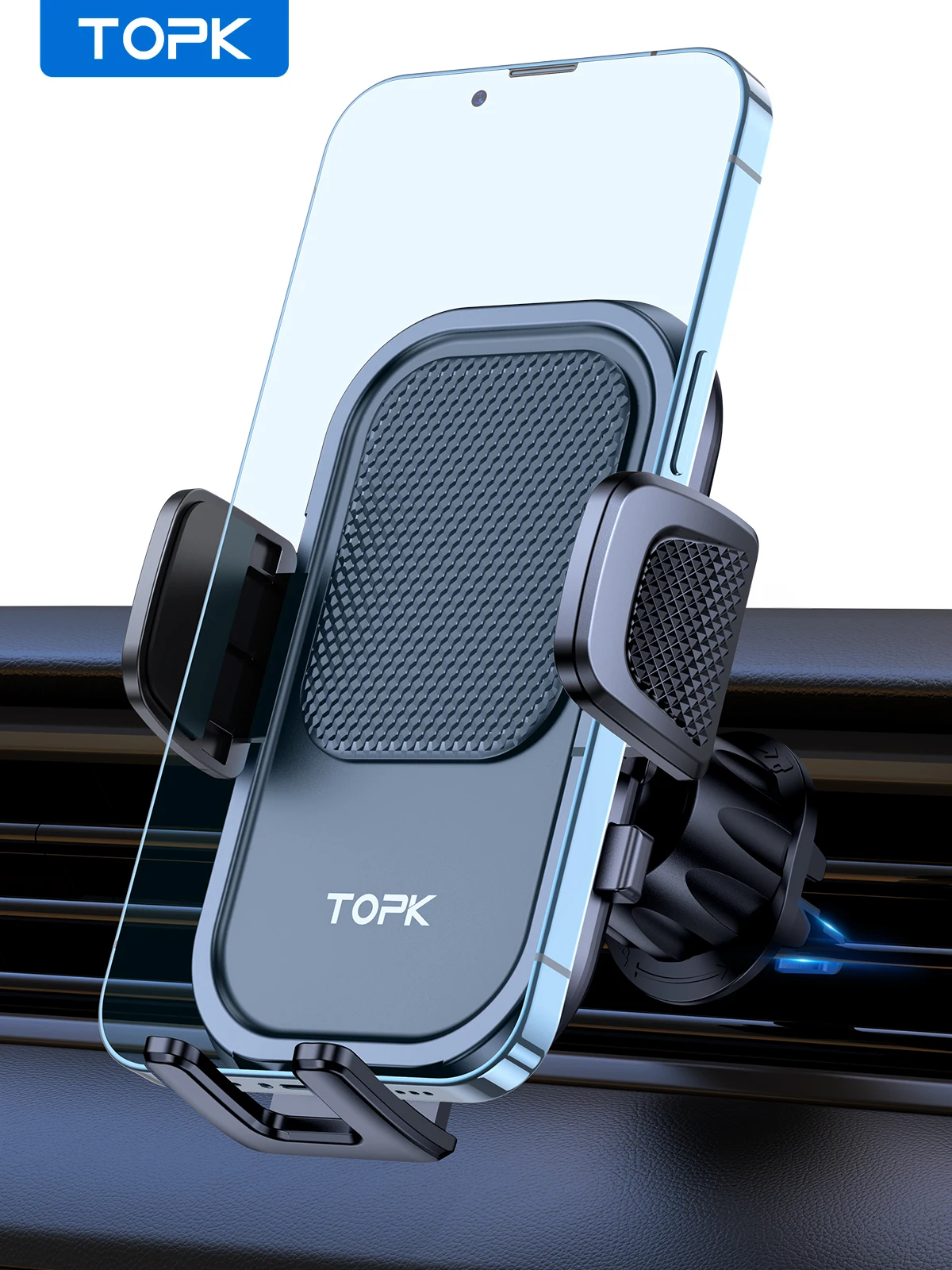 TOPK Car Phone Holder for Car with Hook Clip Air Vent Car Phone Mount 360° Rotation Universal Mobile Phone Mount for Smartphone