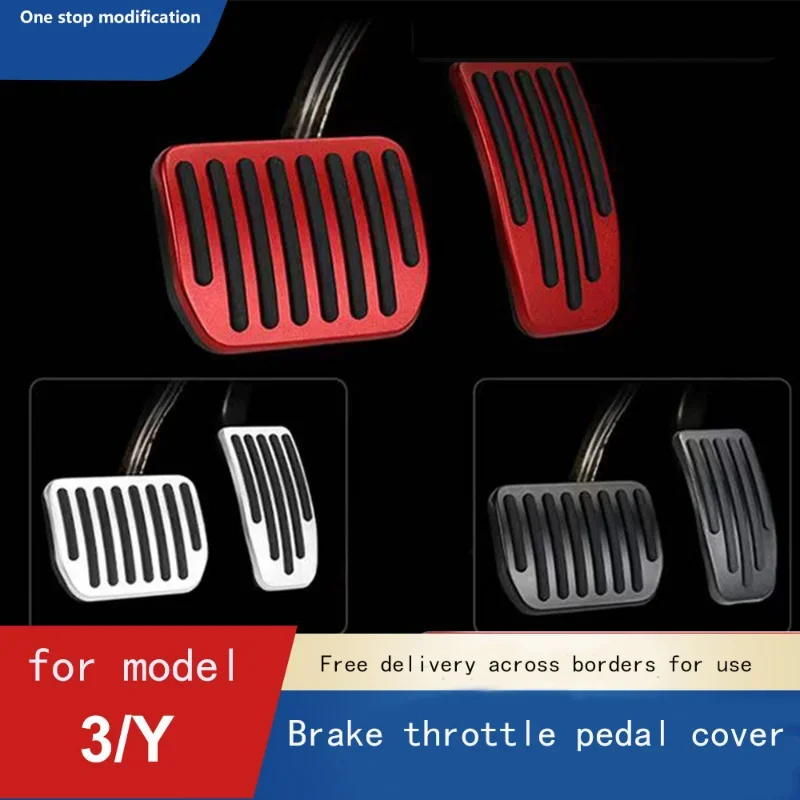 

For 2019-2021 Tesla Model3 Y Pedal Pads Covers Accessories Metal Auto Accelerator Brake Rest Tesla Model Three ModelY