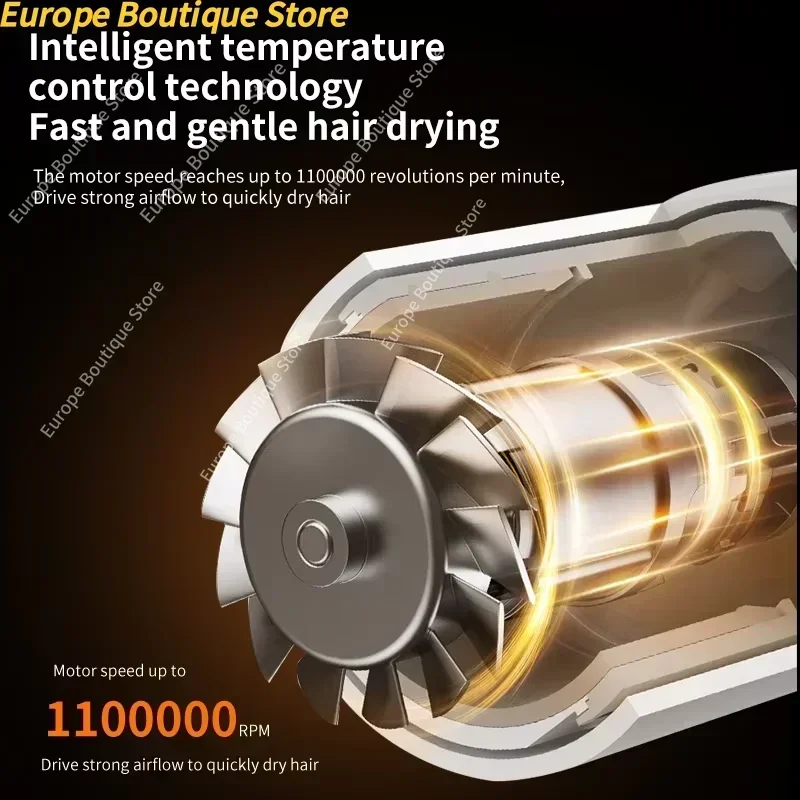 مجفف شعر جديد بدون أوراق: مجفف شعر بالأيونات السالبة، أداة أنيون ثابتة للتجفيف السريع وتصفيف الشعر الاحترافي