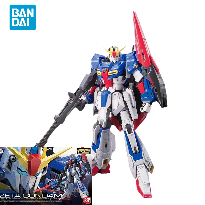 Bandai Original GUNDAM RG ZETA GUNDAM 1/144 Anime Action Figure Assembly Model Toys Collectible Model Ornaments Gifts for Kids