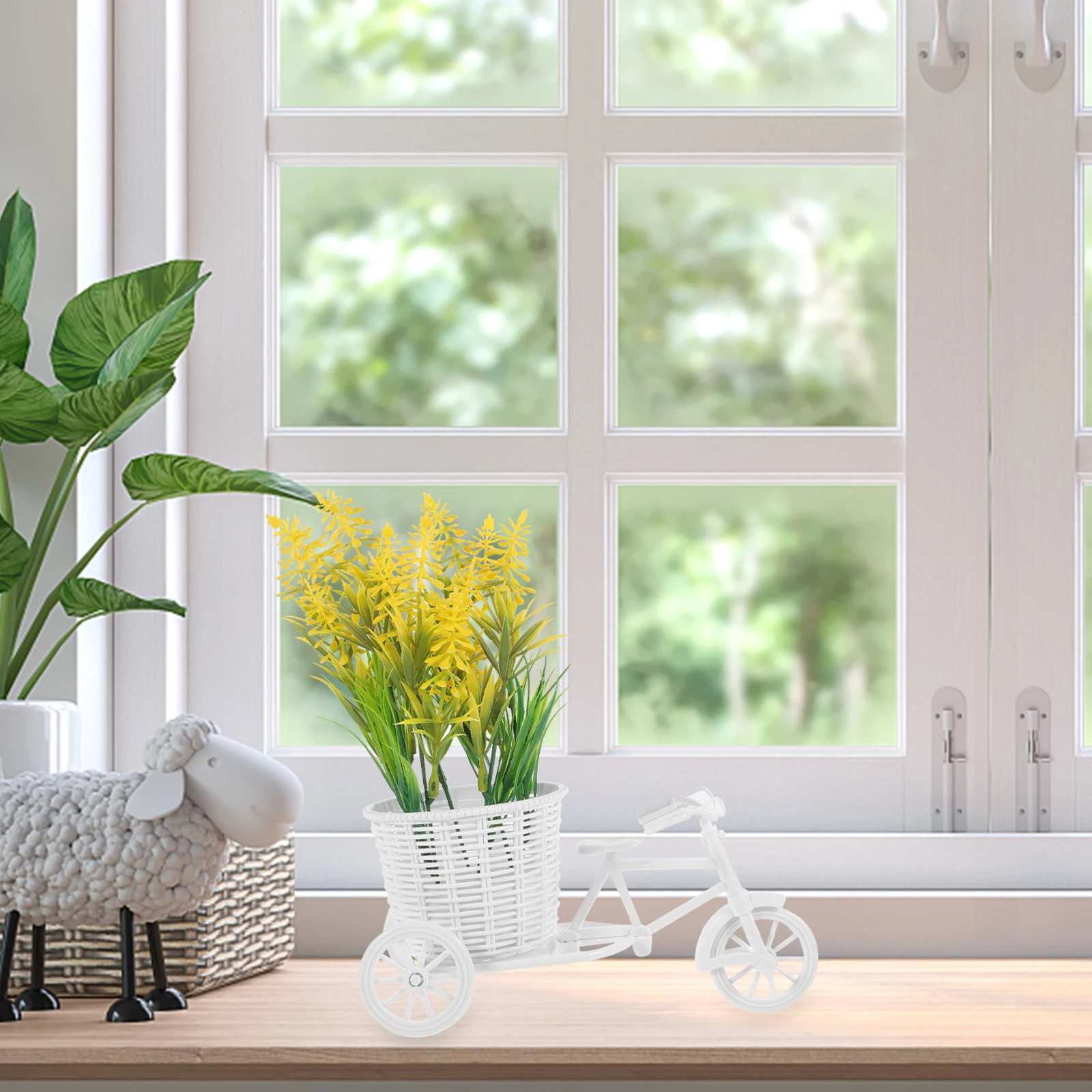 

Plastic Flower Tricycle Decoration Durable Storage Container H crafted Artcraft Home Office Bedroom Balcony Wedding Party Garden