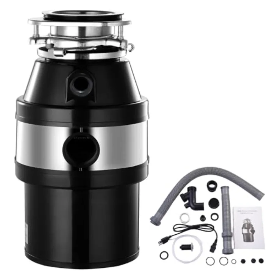 3 4HP دفعة تغذية التخلص من القمامة مع سلك الطاقة وشملت لحوض المطبخ الفولاذ المقاوم للصدأ نظام طحن نفايات الطعام مع Sou