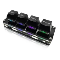 Mini 4 teclas seleccionadas todo corte copiar pasta Macro Pad Ctrl A X C V atajo teclado de una mano RGB teclado mecánico para juegos tecla OSU