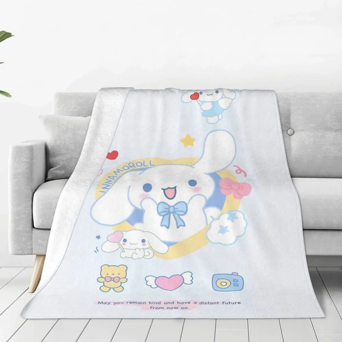 Cinnamoroll Blanket Travel Office Flannel Throw Blanket For Home Decor Warm Soft Custom DIY Quality Bedspread Gift Idea