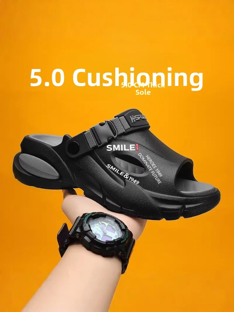 

Men's Summer Thick Bottom Driving Beach Sandals Slip-On Casual Shoes Large Size One-Step EVA Comfortable Slippers