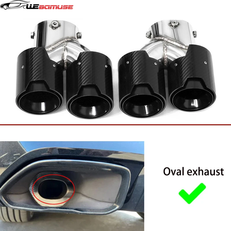 Car Exhaust Carbon Fiber Exhaust Tip Pipe For BMW G20 G21 M340i G42 M440i G22 M240i Muffler Tailpipe Exhaust System