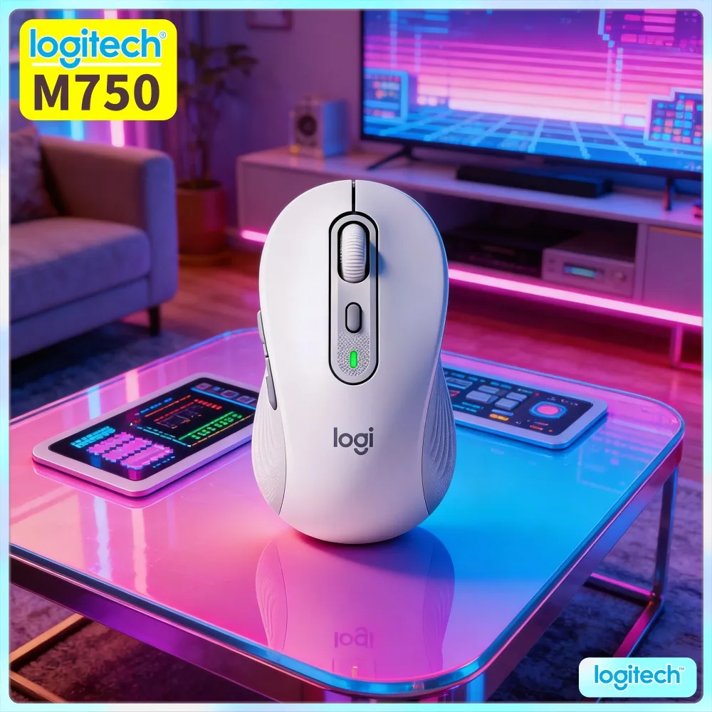 Logitech M750 Bluetooth Office Mouse - Soft Thumb Rest, Smartwheel, Recycled Plastic, 20-Month Battery, Business Ready