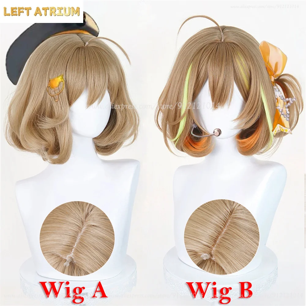 2 Tipos de Pelucas de Cosplay NIKKE Anis (アニス) de 33 cm, Color Marrón, para Mujer, Disfraces de Anime, Resistentes al Calor, Cabello Sintético, Halloween