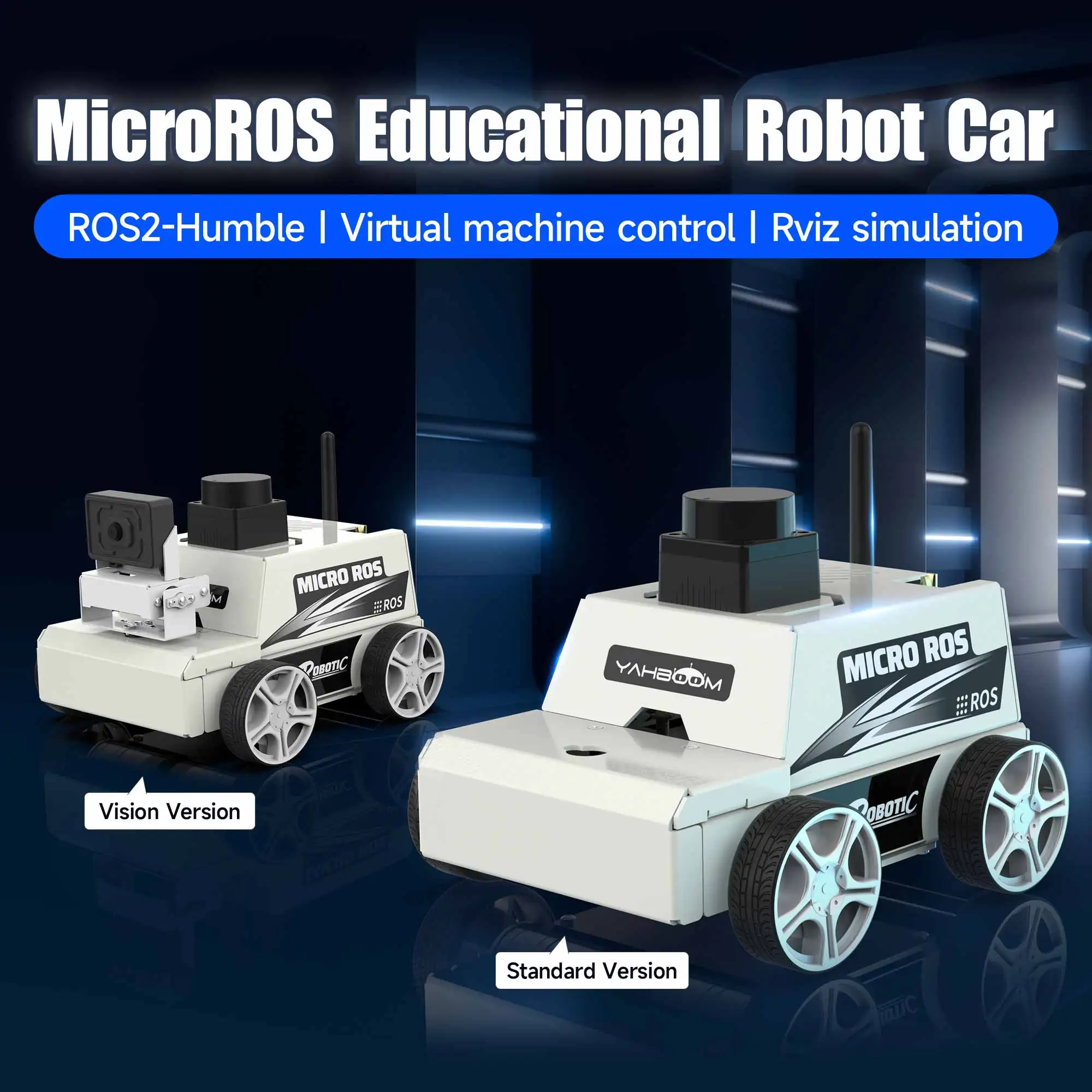 ROS2 Robot Car Kit Virtual Machine Control Programmable Toy With Metal Motor 2MP Camera Adopt ROS2-Humble Python3 Programming