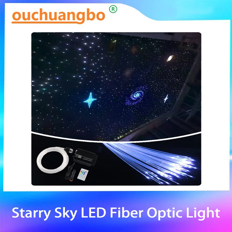 Ouchuangbo Starry Sky LED Fiber Optic Light All-in-one Car Ceiling Atmosphere Lamp Backlight Environmental Ambient Lighting kit