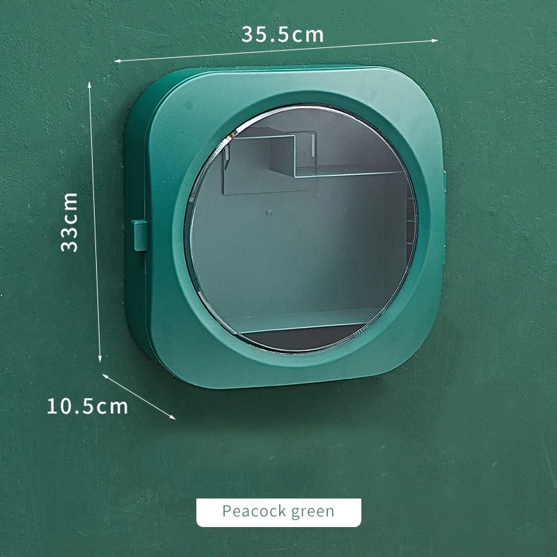 Cosmetic Storage Box Wall-mounted Non-perforated Dust-proof Household Large-capacity Bathroom Wall-mounted Bathroom Shelf