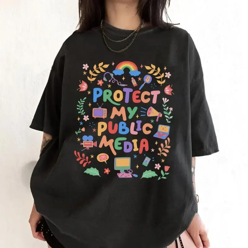

Protect My Public Media T-Shirt, Save Public Broadcasting Shirt, Gift For Classic TV Fans, Unisex Men