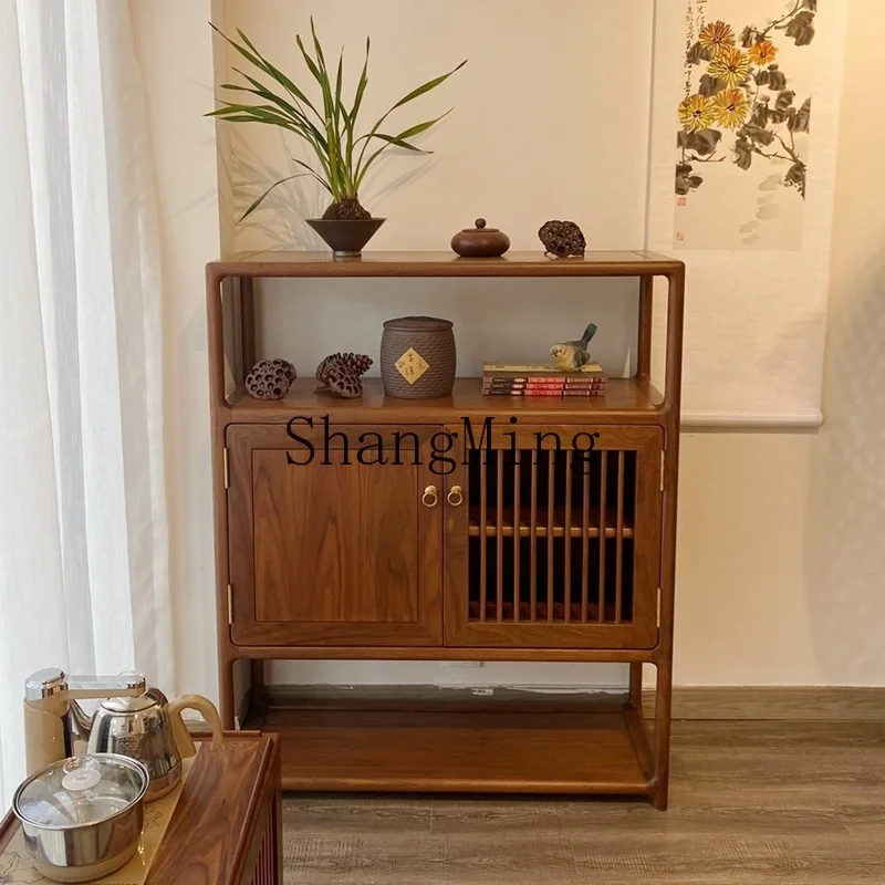 

SM Home New Chinese Tea Cabinet Zen Solid Wood Storage Locker Hotel Furniture