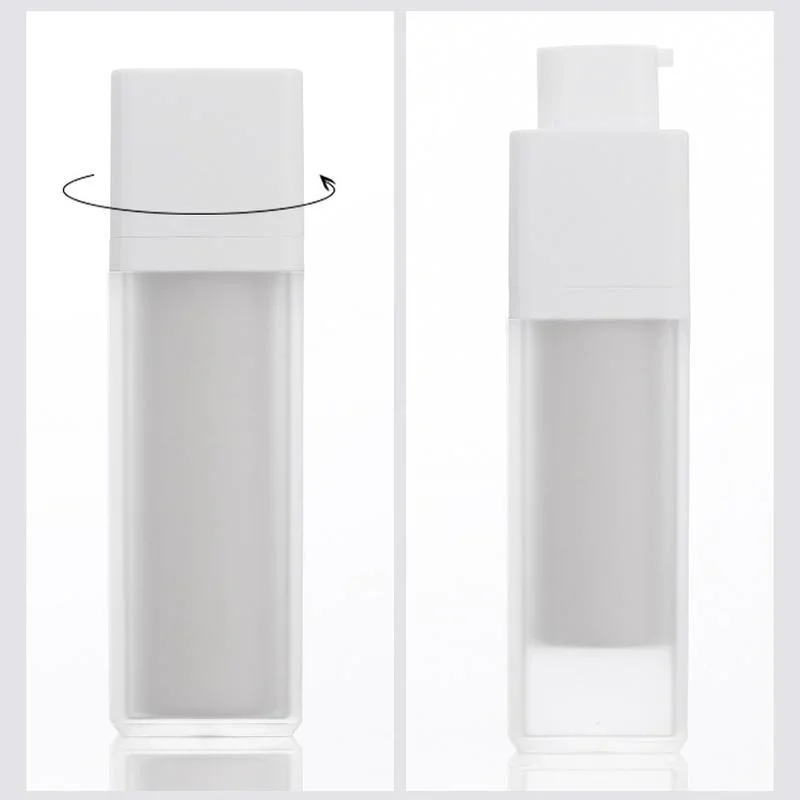 1Pc 15/30/50ml Square Vacuum Bottle Press Lotion Empty Liquid Foundation Makeup Portable Lady Cosmetic Container