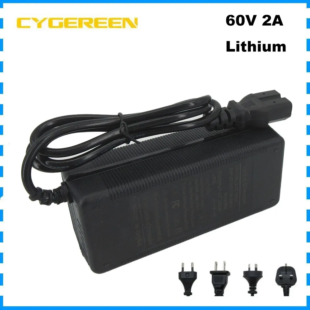 

16S 60V 2A Li-ion Electric Bike Bicycle Charger For 60 Volt 67.2V 10AH 15AH 20AH Lithium Ebike Escooter Ebicycle Battery Charger