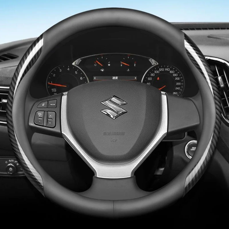 for Suzuki Vitara 4th 2015 2016 2017 2018 Car Steering Wheel Cover PU Leather Non-slip Auto Accessories