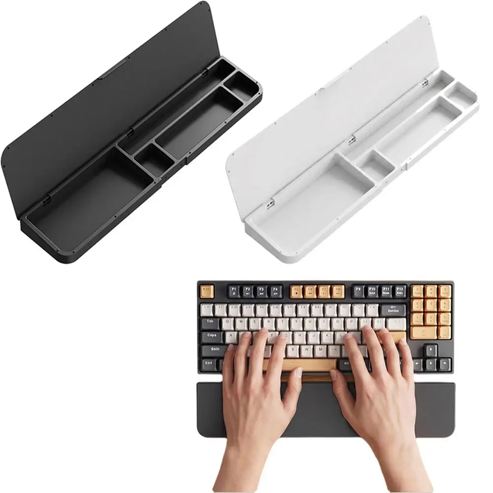 Anti-Slip Base Keyboard Wrist Rest Partitioned Comfortable Texture Keyboard Wrist Protector Easy Access Storage box