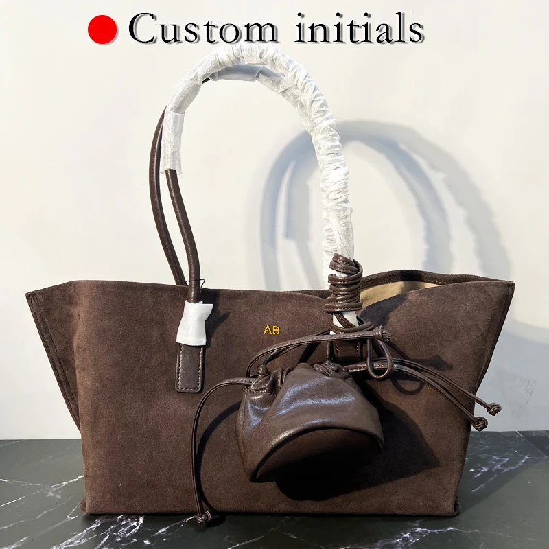 

Custom Initials Leather Tote Bags For Women Luxury Designer Handbag And Purses 2026 New In Cowhide With Pocket Underarm Shoulder