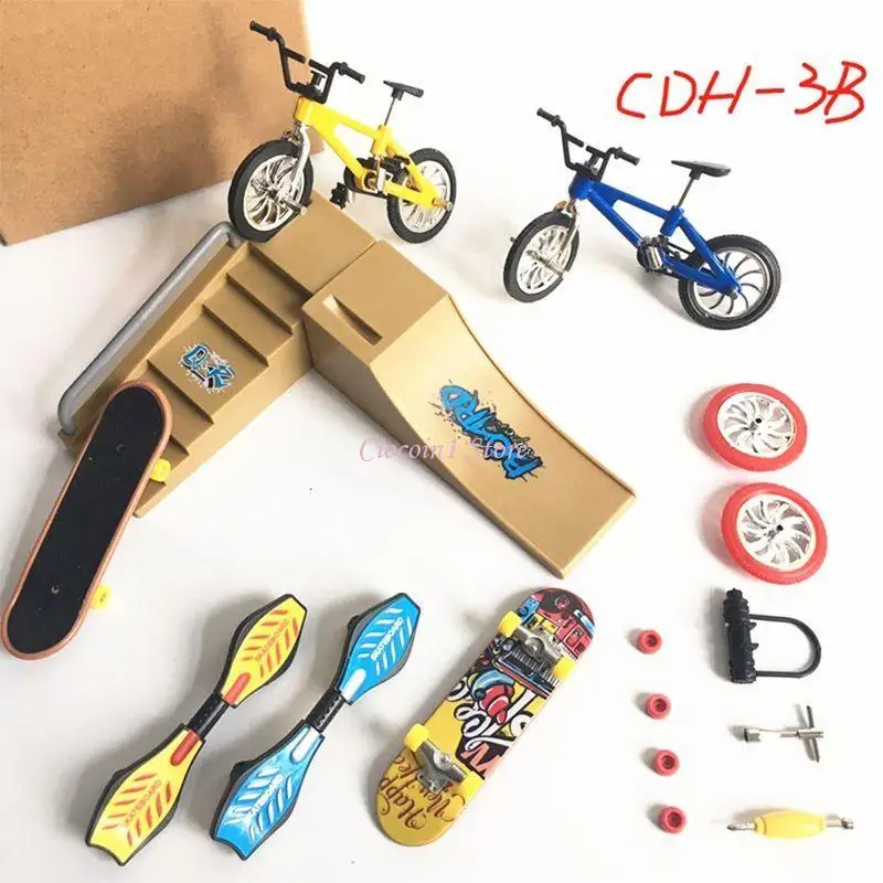

Y1UB Mini Finger Scooter Stunt DIY Finger Board Kits Finger Sport Desktop Novelty Toy for Boys Girls Kids Fun Birthday Gift