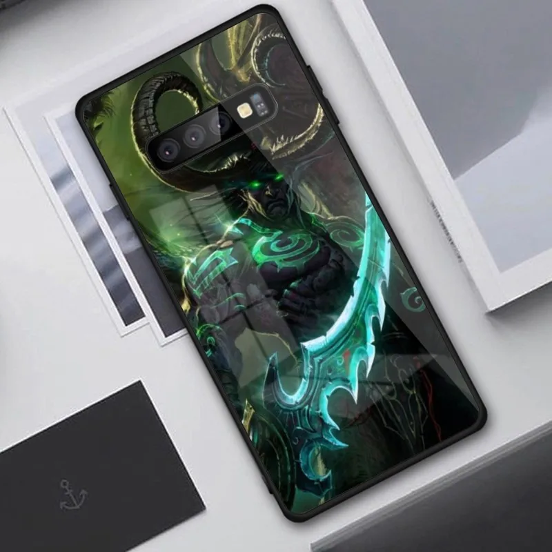 Illidan Stormrag Smart Phone Case for Samung S23 S22 S21 Pro Ultra A13 A33 A53 NOTE 20 PC Glass Phone Cover Funda