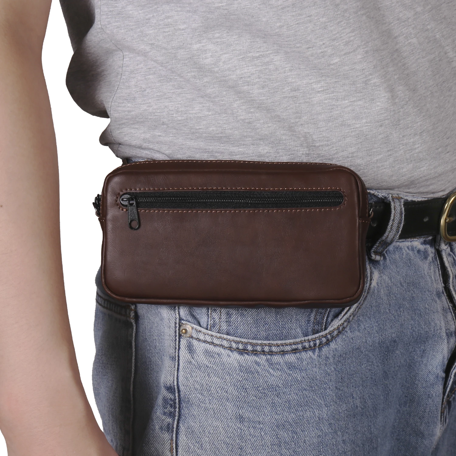 Leather Wallet Mobile Phone Waist Bag Belt Clip Case For Samsung S24 S23 Ultra S22 Plus S21 FE A15 A55 A14 A54 Men Holster Pouch