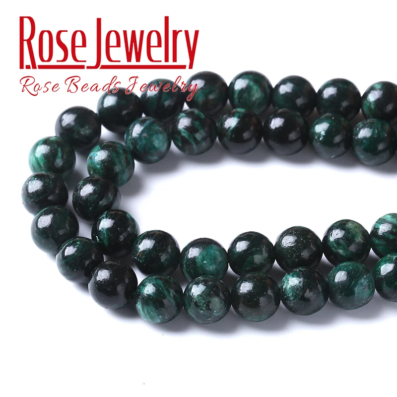 AAAAA Natural Green Emerald Gemstone Beads Green Stone Round Loose Beads For Jewelry Making DIY Bracelets Necklaces 6/8/10mm 15\