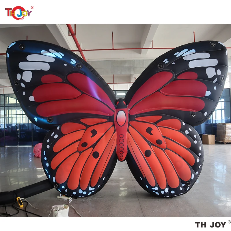 Outdoor Standing Butterfly LED lighting Giant inflatable butterfly wings balloon for party decoration