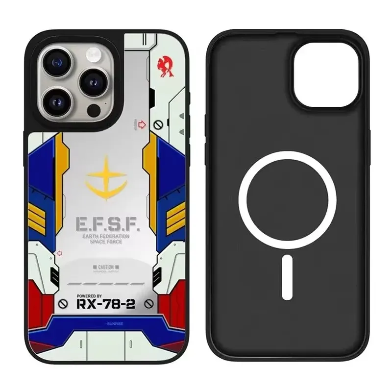 

Robot Anime iPhone 11 12 13 14 15 16 Pro Max Mirror Surface MagSafe Case Cover Shell