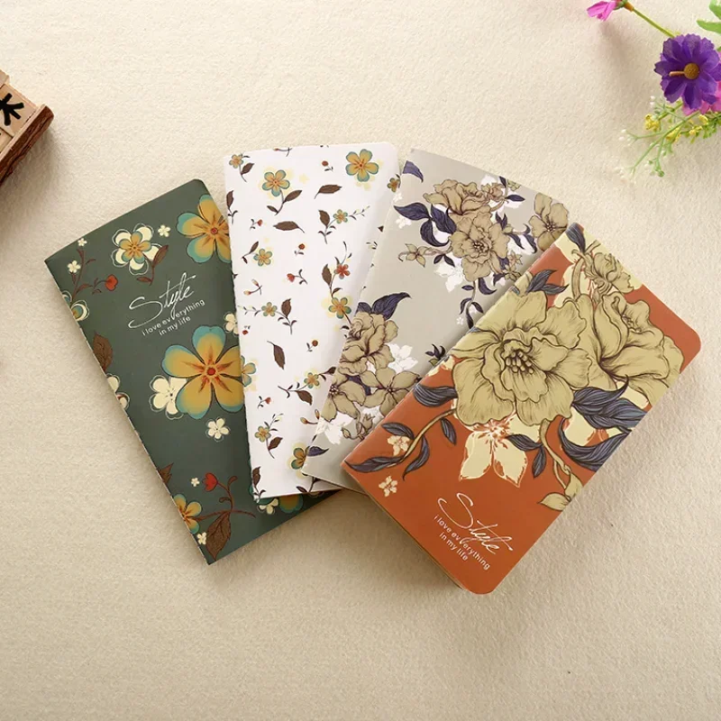 Beautiful Notebooks Vintage Flower 24 Pages Thin Notepads Simple Portable Notebook Student Teacher Stationery