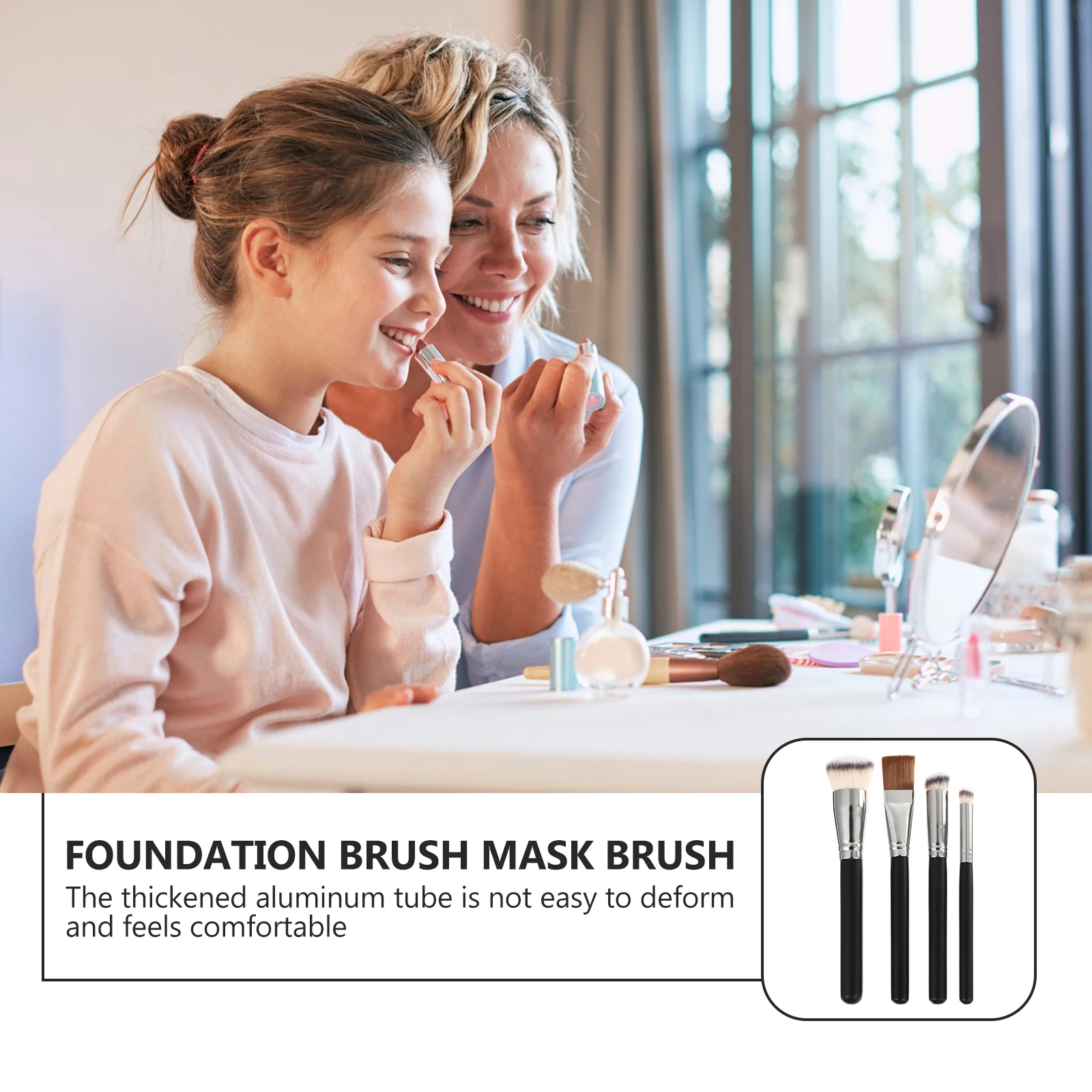 4Pcs Portable Makeup Brushes Foundation Concealer Tools Professional Utensils Skin Safe Soft Texture